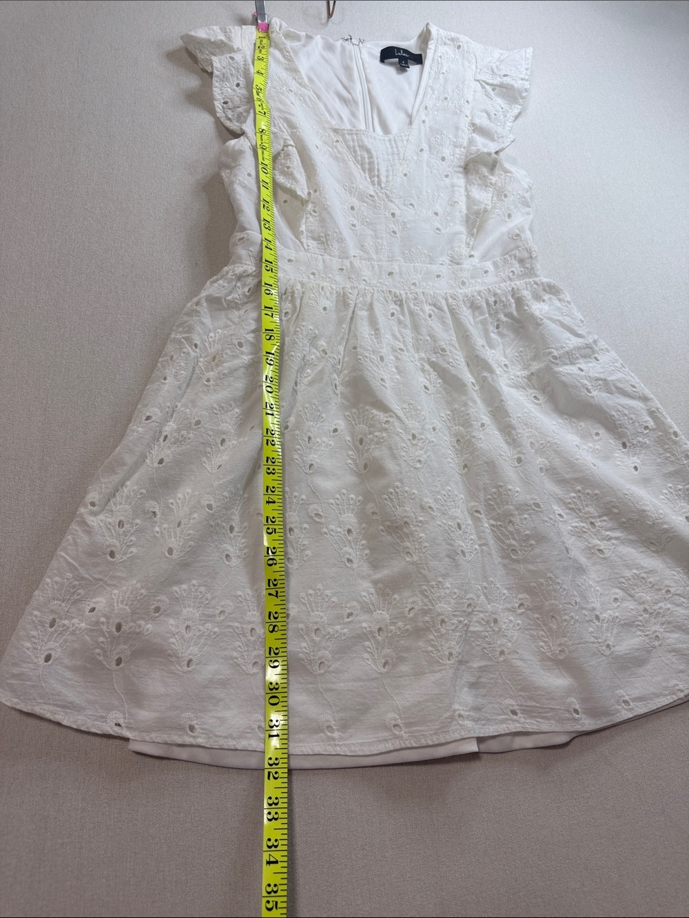 Lulu's White Eyelet Ruffle Mini Dress - Picture 4 of 7